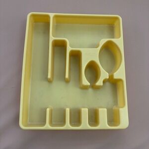 Vintage Rubbermaid Silverware Drawer Organizer Utensil Flatware Tray Yellow 2922